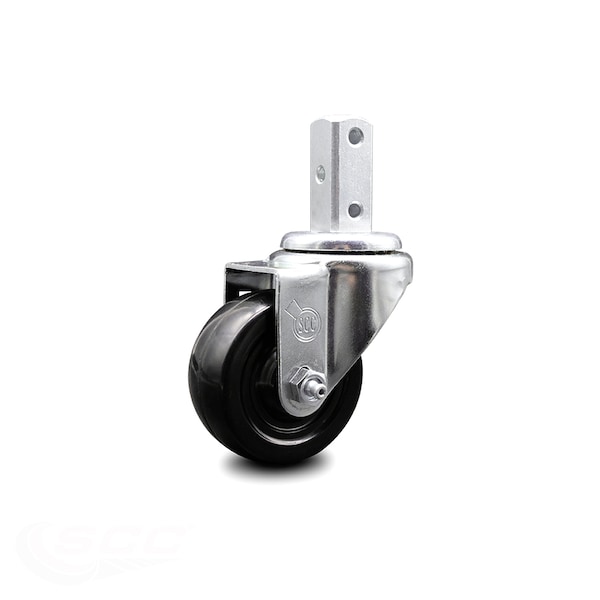 3.5 Inch Hard Rubber Wheel Swivel 3/4 Inch Square Stem Caster